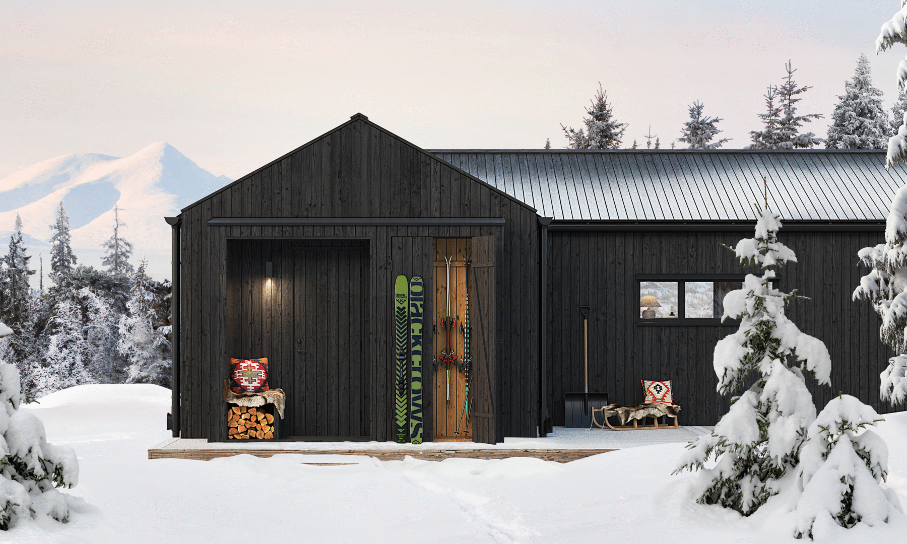 Fjällstuga entré